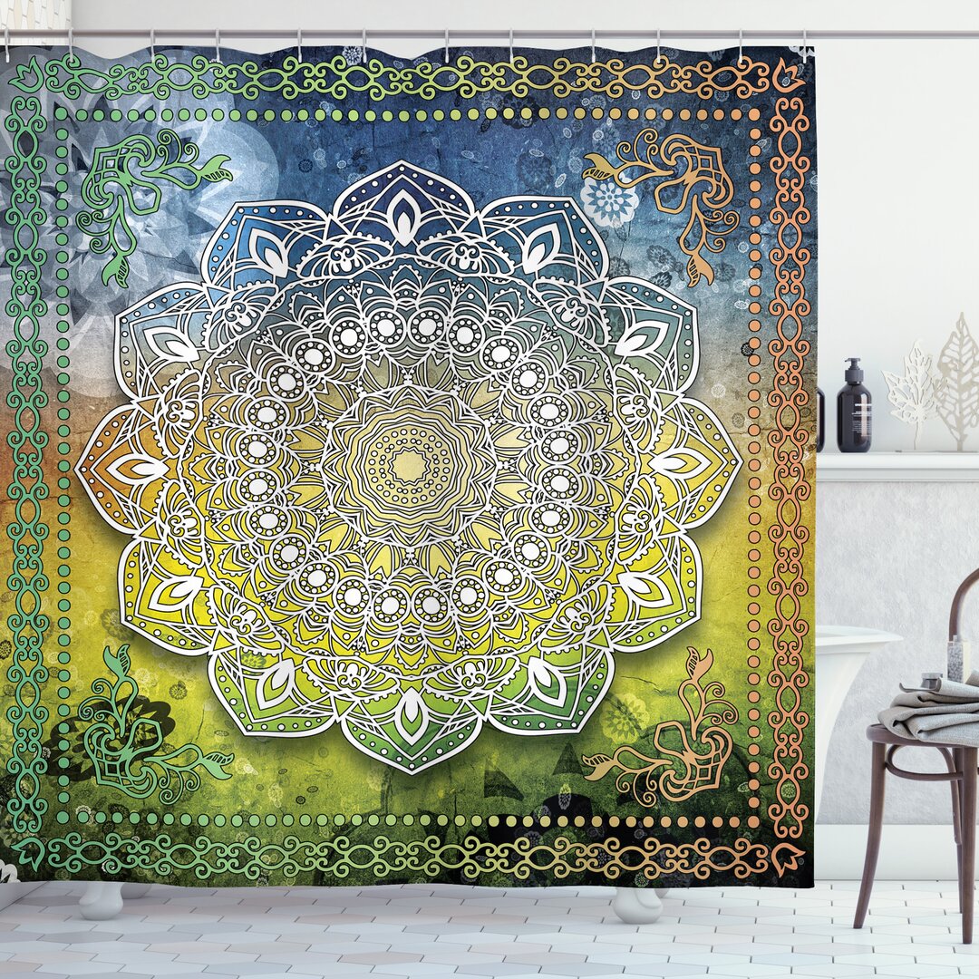 Duschvorhang, Mandala Boho, Ethnisch, Mehrfarbig