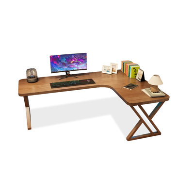 Bureaux en bois massif en L noyer