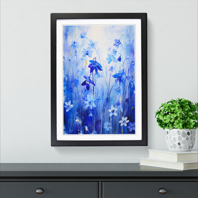 Bluebell Flower Action Painting - Framed Print