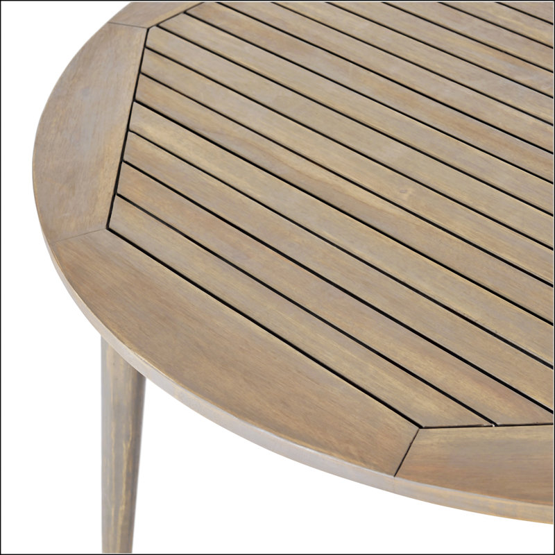 STAMFORD 47-Inch Acacia Wood Outdoor Dining Table, Durable And Stylish For Modern Backyards And Patios, Gray