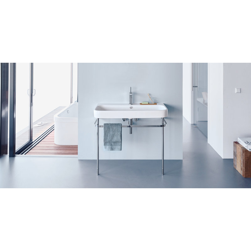 Duravit Happy D.2 Ceramic 40" Wall Mount Bathroom Sink with Overflow