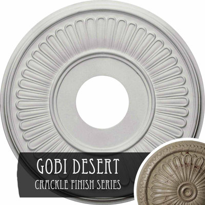Endurathane Berkshire Ceiling Medallion, 15 3/4"OD x 3 7/8"ID x 3/4"P (Fits Canopies up to 7"), Hand-Painted Gobi Desert Crackle Finish