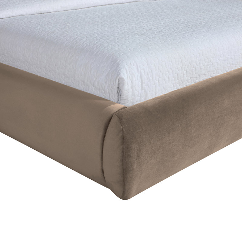 Lit tapissier Kat, Grand lit, Taupe
