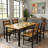 5-Piece Dining Table Set For 4 With Storage Rack, Farmhouse Wood Kitchen Table & Chairs Set With Metal Frame, Dining Room Table With 4 Curved Chairs For Breakfast Nook, Apartment-1034304576
