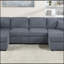 Superbe ensemble modulaire moderne gris foncé en velours côtelé 2 pièces LAF et RAF-310615069