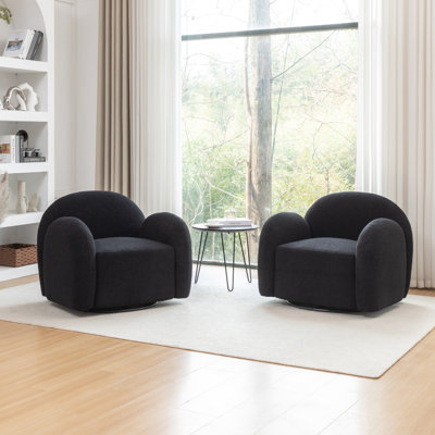 Jacquari Hinds Faux Fur Upholstered Swivel Armchair