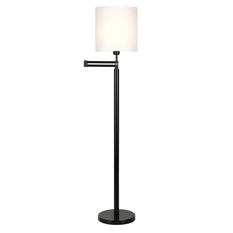 Lampe sur pied à bras pivotant 62 po Lakwan, Noir