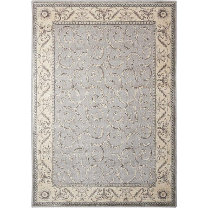 Tapis argenté Atomix, Rectangle 5 pi 3 po x 7 pi 5 po