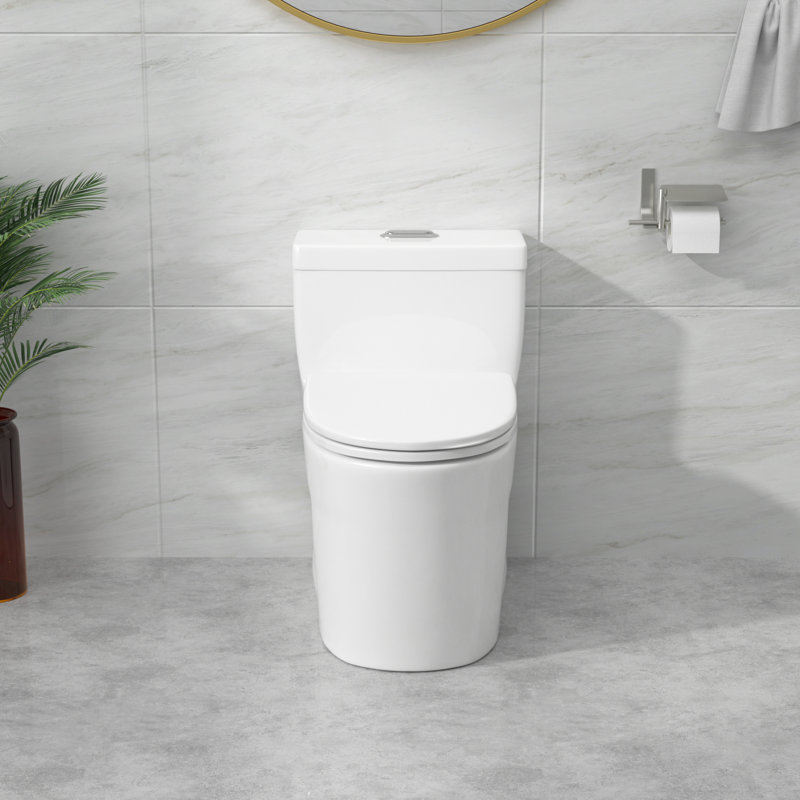 Dual-Flush Elongated Toilet One-Piece Toilet with Comfort Height (Soft Close Seat Included)