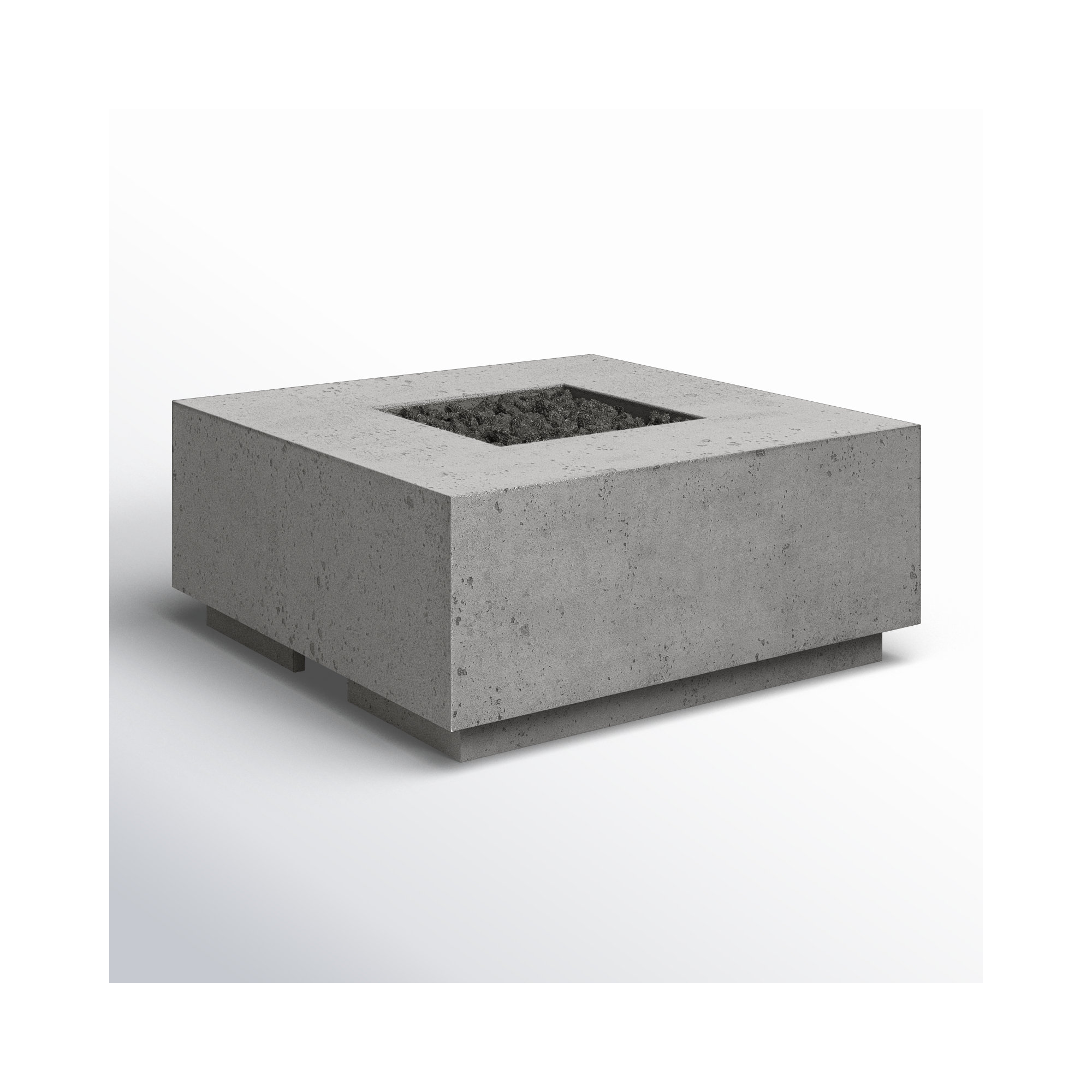 Ella Square Fire Pit Table, Pewter Concrete