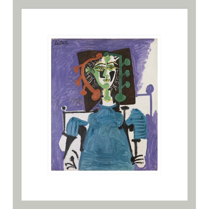 «Sitting Woman» par Pablo Picasso, impression giclée sur cadre, 15.7" H x 13.75" W