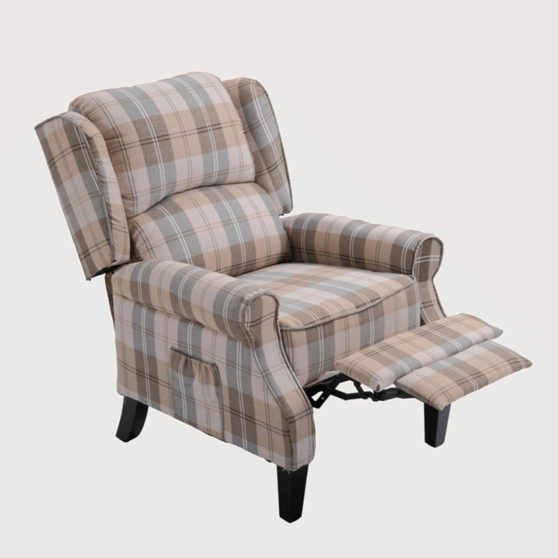 Fauteuil / fauteuil inclinable et rembourré de style rétro avec passe-partout pour le salon, Beige