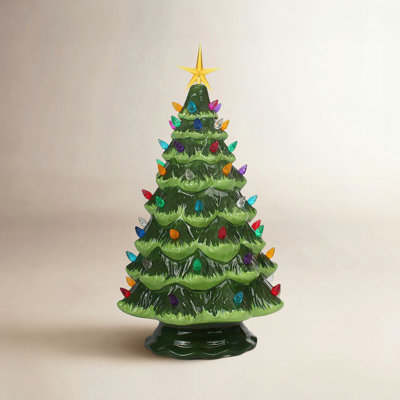 Lighted Ceramic Tabletop Christmas Tree