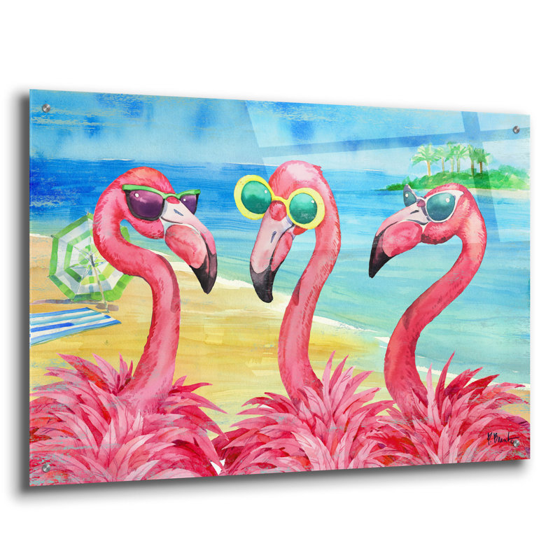 "Flamingo Girlfriend" par Paul Brent, H 24 po x l 36 po x P 0,2 po