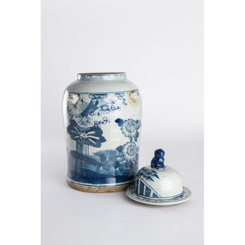 Pot à gingembre 19 po en porcelaine birman Oriental