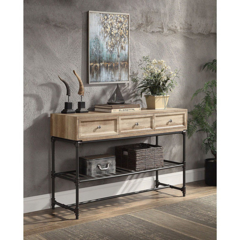 Sofa Table With Drawers And Shelf