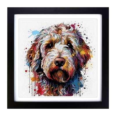 Labradoodle Graphic No.1 - Single Picture Frame Print on Wood