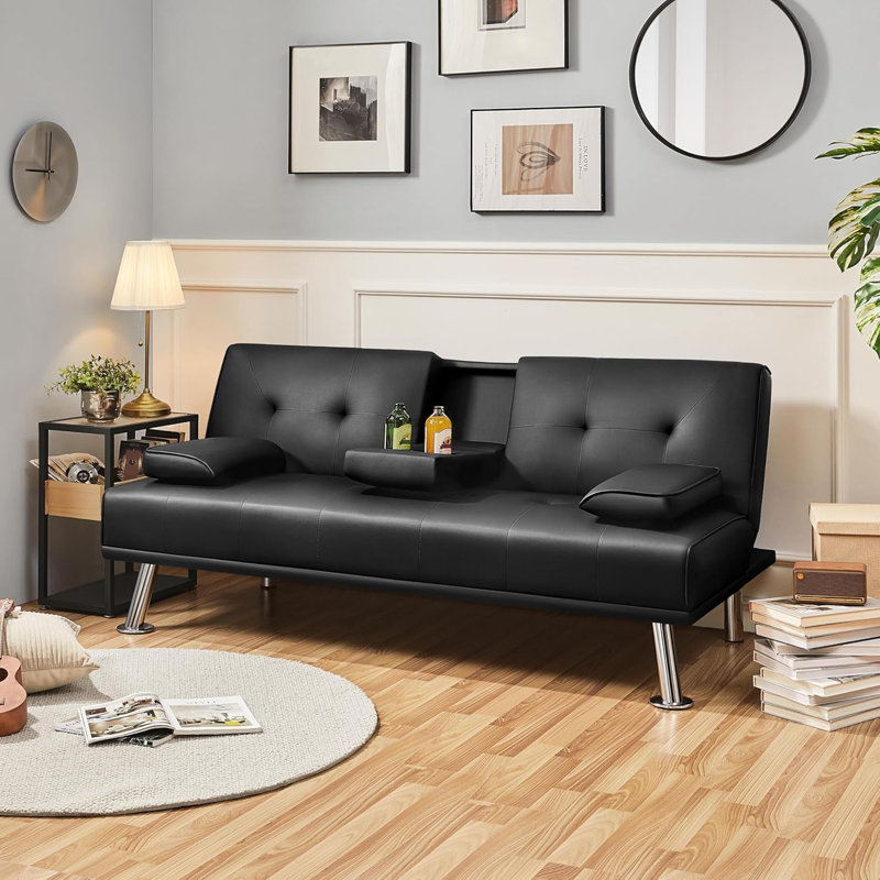 Sharida 3 Seater Sofa Bed, Black