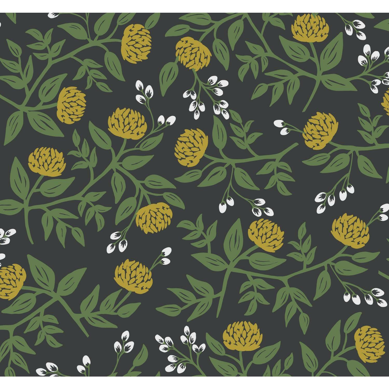 Peonies Wallpaper Roll, Black/Gold