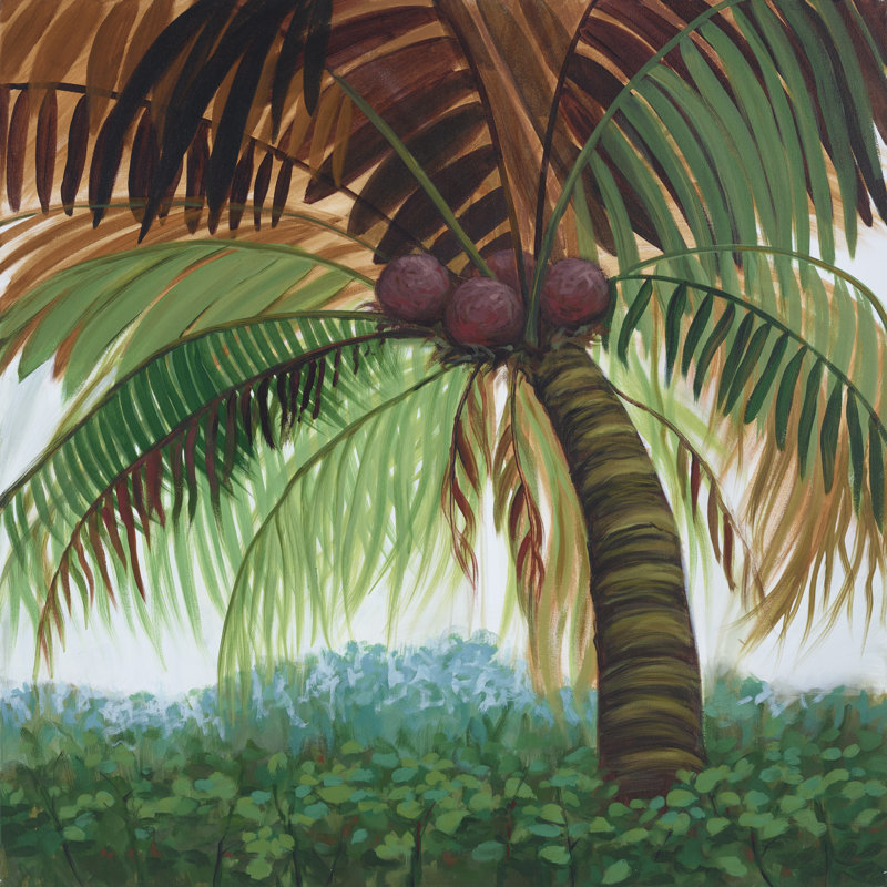 Tropic Palm II by Julie Joy - Wrapped Canvas Painting, 30cm H x 30cm W