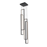 Luminaire suspendu unique à 4 lumières DEL pour escalier de haut plafond avec télécommande