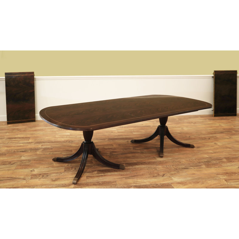 Mahogany Wood Dining Table, Dark Walnut