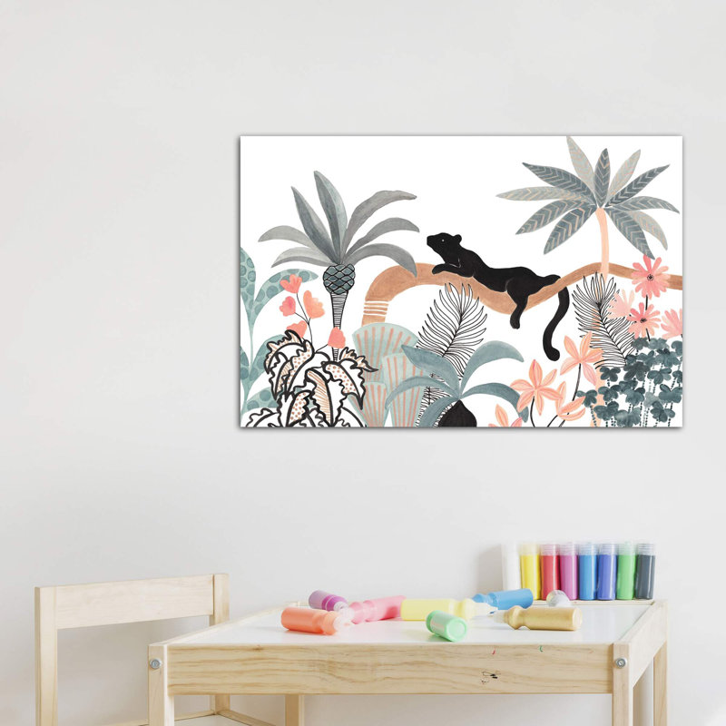 Jaguar dans la jungle, Toile tendue, H 18 po x l 26 po x P 1,5 po