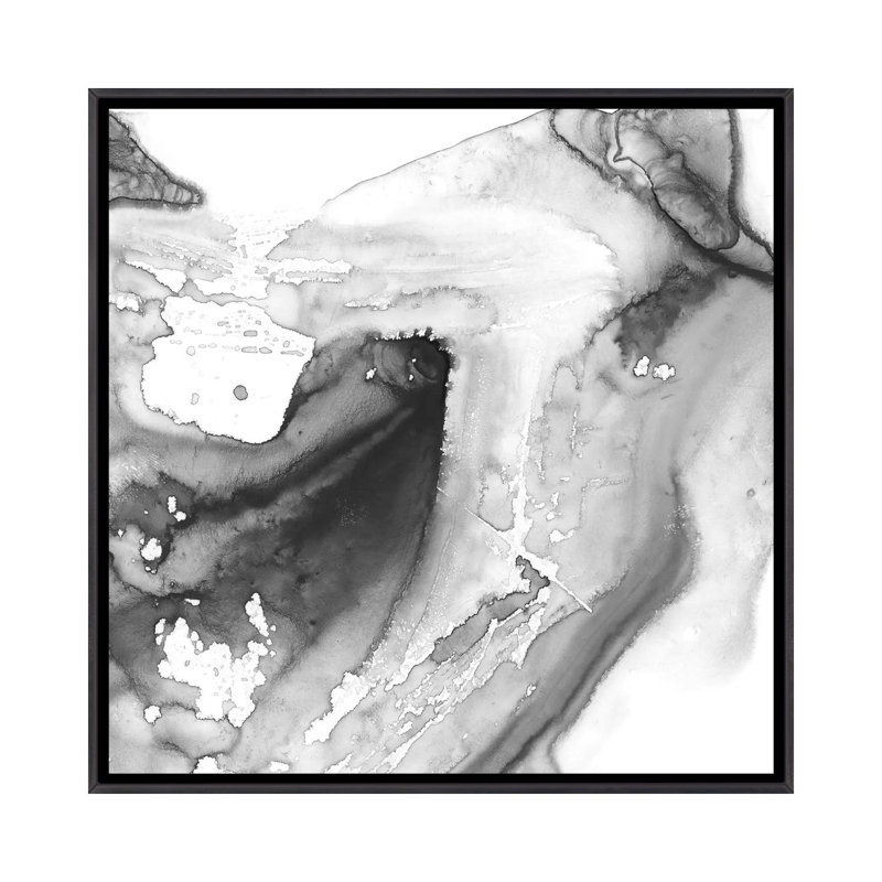 "Fumée & Water IV" par Ethan Harper, reproduction d’art, Toile avec cadre noir patiné, H 18 po x l 18 po x 1,5 po