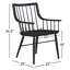 Fauteuil Katheryn avec accoudoirs décoratifs Windsor - noir (vendu en ensemble de 2)