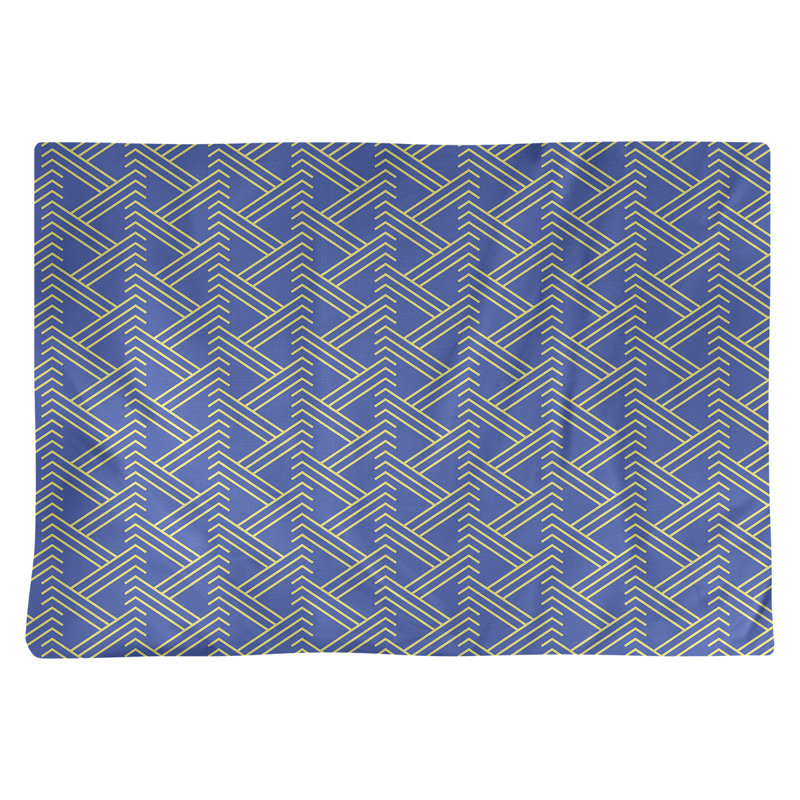 Napperon en coton 18 po classique Zig Zag, Bleu/jaune, Polyester