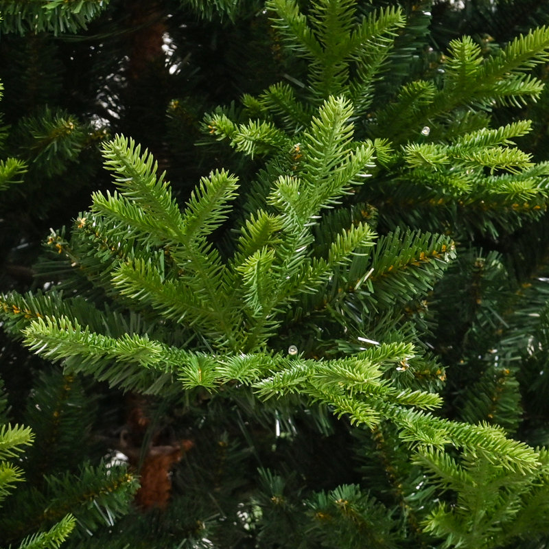 Arbre de Noël avec tronc naturel pré-éclairé, lumières DEL, base en métal, H 6 pi