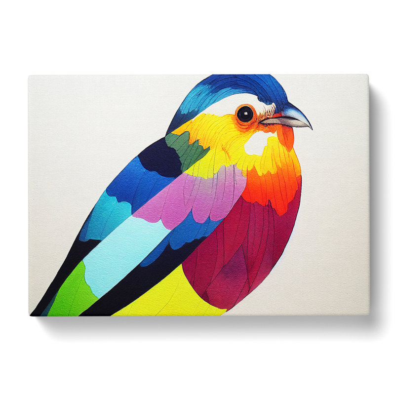 Enticing Watercolour Bird - Wrapped Canvas Print, 50cm H x 76cm W x 3cm D