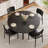 47'' Round Dining Table for 4-6, Farmhouse Dining Room Table, Round Dinner Table with Storage Shelf for Dining Room, Kitchen, Living Room, Black-1238081386