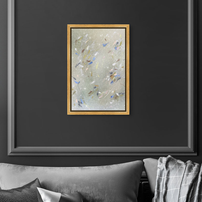 Spontaneous Trace Print by Oliver Gal, 25"H x 17"W, Gold Floater Frame