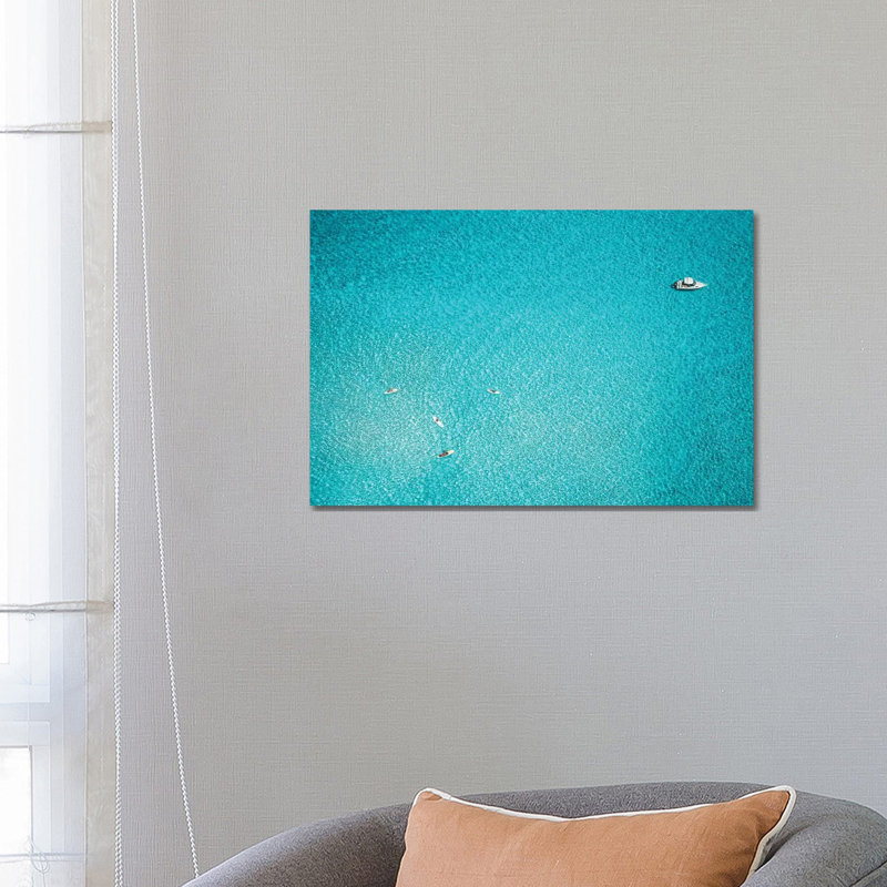 Minimal Aerial Ocean Paddleboarding by James Vodicka - Wrapped Canvas Gallery-Wrapped Canvas Giclée