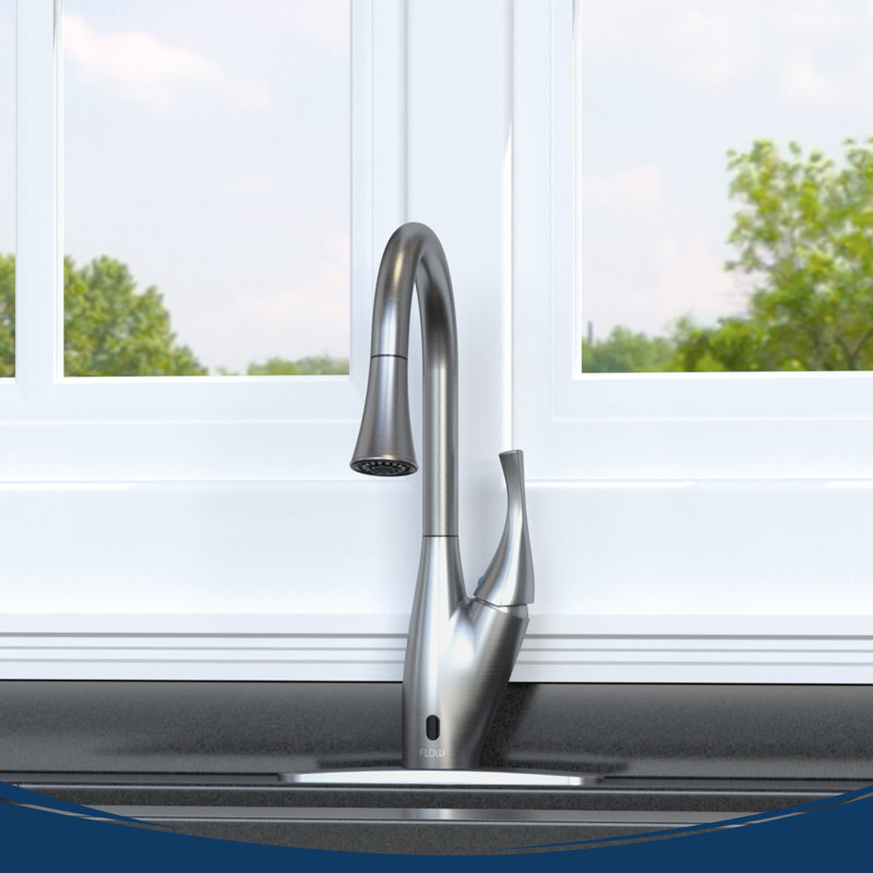 Touchless Pull Down Single Handle Kitchen Faucet, Brushed Nickel