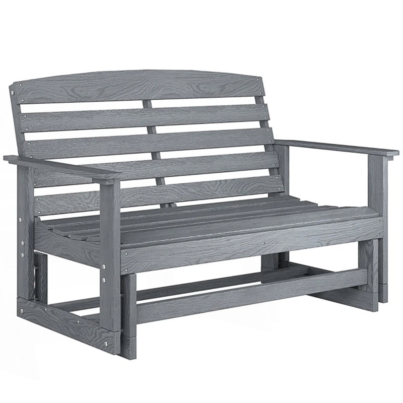 Loveseat, Patio Glider Bench,Comfortable Outdoor Bench, Gray