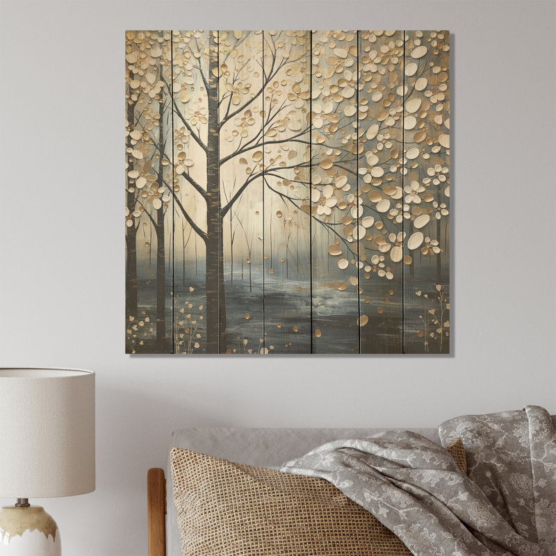Blue Forest Tranquility In Winter I - Fruits On Wood Print, 30" H x 30" W