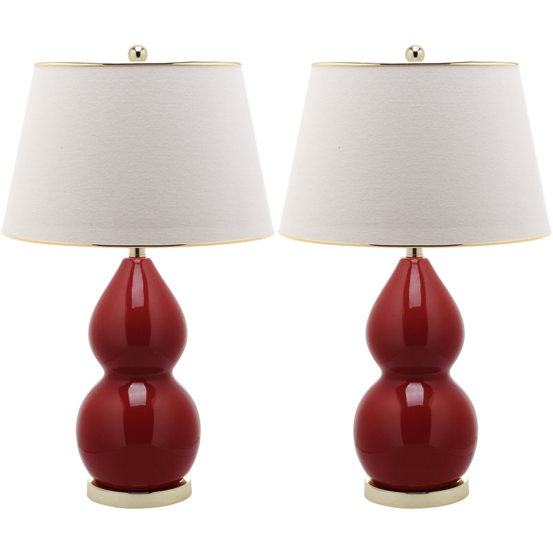 Ceramic Table Lamp, Chinese Red