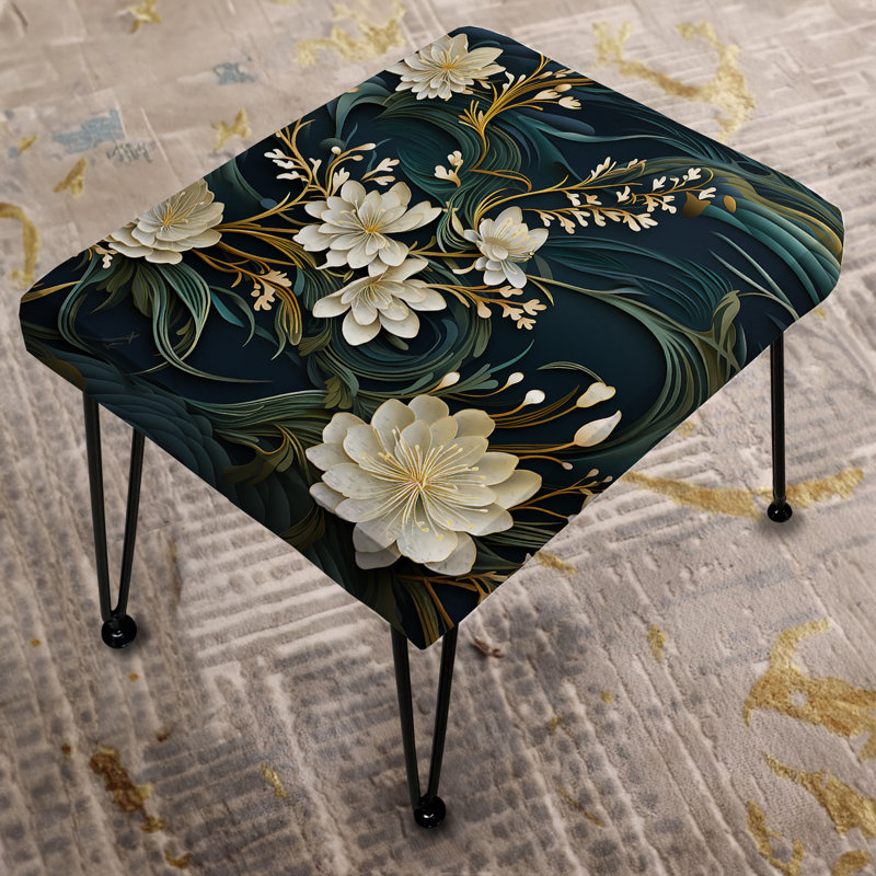 Mayhue - Floral Rectangle Ottoman