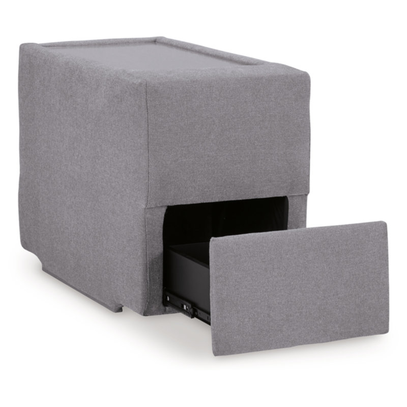 Chobanyan 5-Piece Sectional With Storage Consoles, Gray Polyester