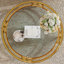 Table basse ronde avec plateau en verre trempé, structure en métal géométrique et tablette inférieure-570171079-570171129
