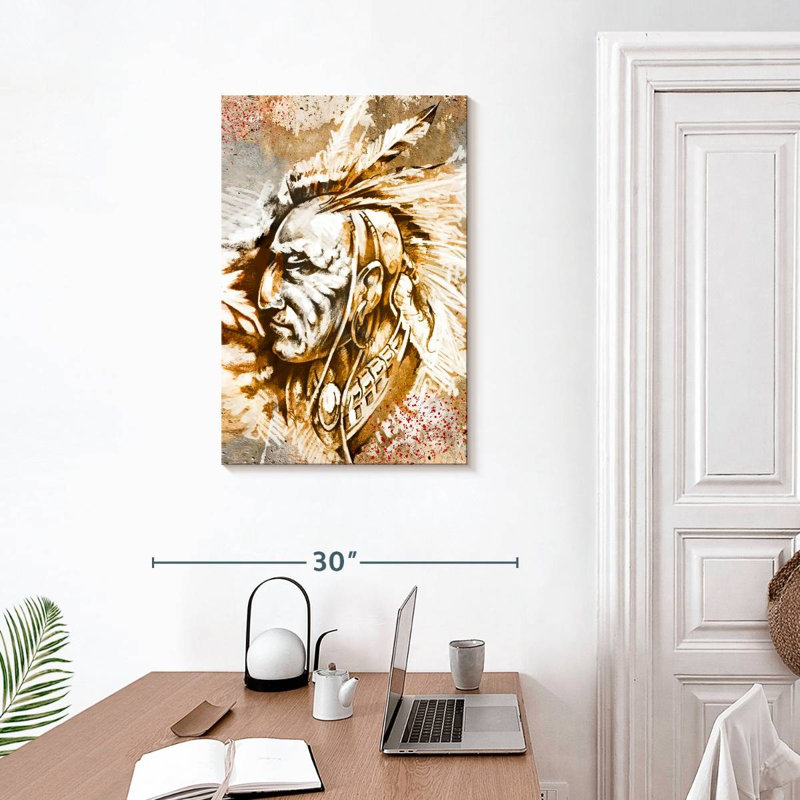 Lelar Native American Warrior, 30" H x 20" W