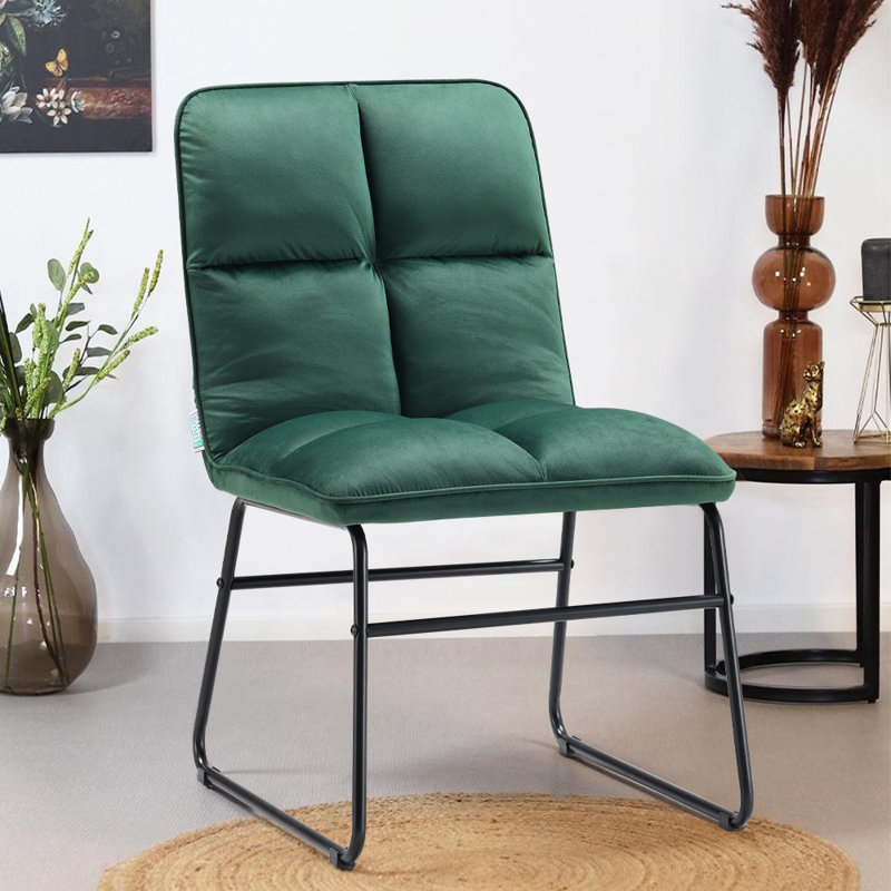 Selfridge 44.5cm H Velvet Upholstered Side Chair in Green