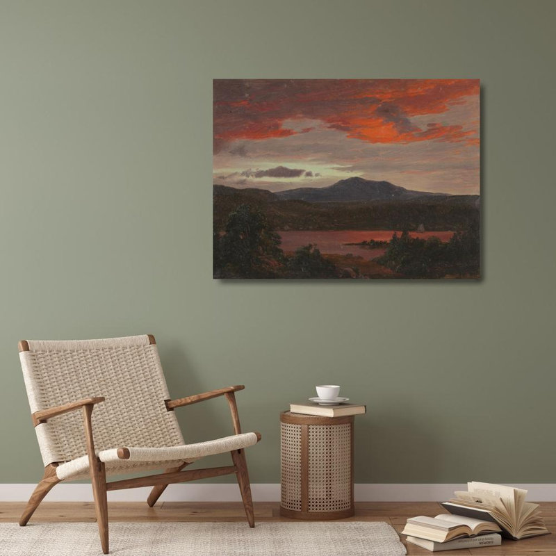 «Mount Katahdin from Lake Katahdin, Maine» par Frederic Edwin Church - Art mural sur toile tendue avec châssis