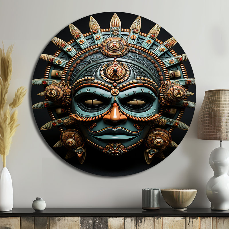 Masque africain Yoruba tribal africain, 16" H x 16" W