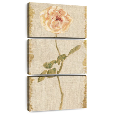 Pale Rose Panel On White Vintage