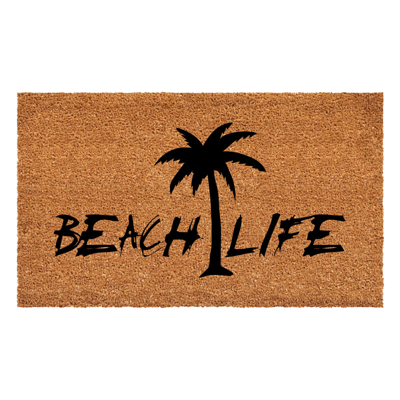 Tapis d'entrée et d'extérieur antidérapant Capodanno Beach Life Palm Tree, L 17 po x L 29 po
