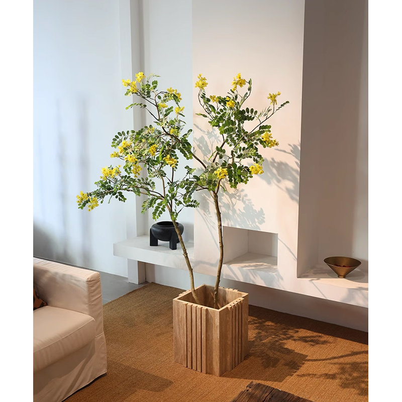 Décoration artificielle en forme de tonneau et d'arbre vert