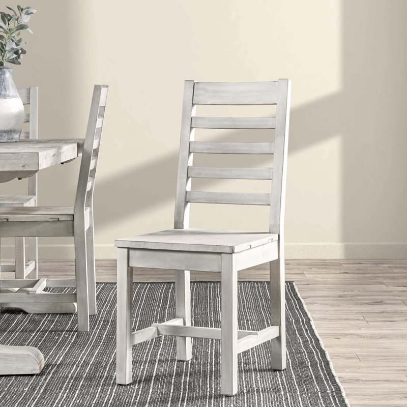 Chaise en bois massif Kinston, Blanc